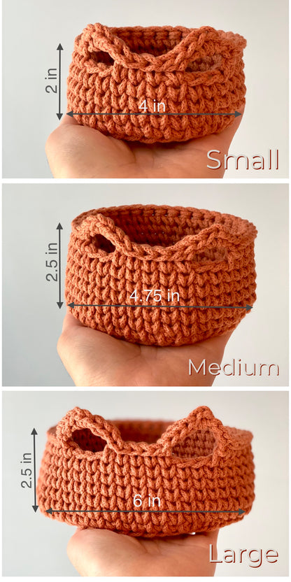 Cat Basket in 3 sizes Crochet Pattern - Instant Download PDF