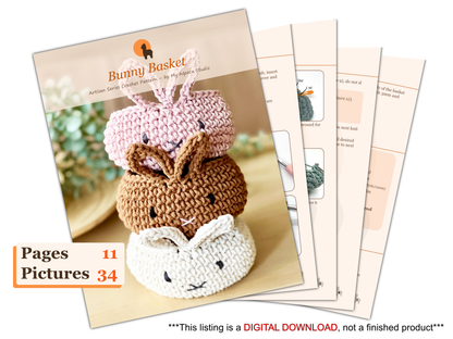 Bunny Basket Crochet Pattern - Instant Download PDF
