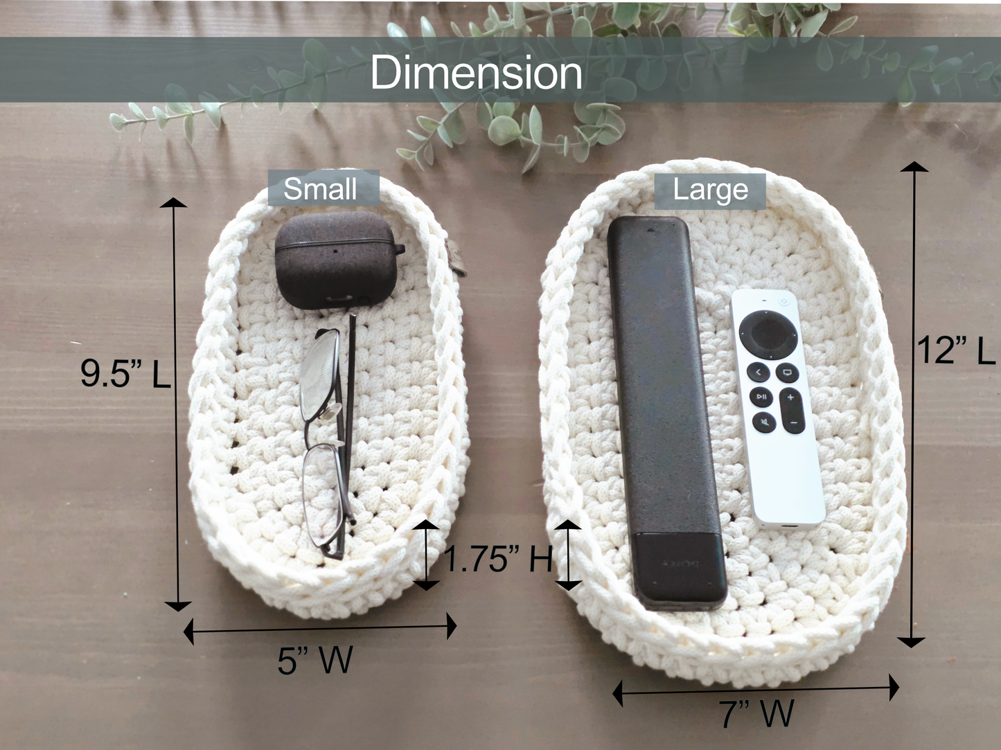 Oval Tray in 2 sizes Crochet Pattern - Instant Download PDF