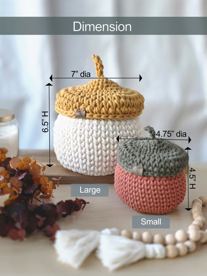 Acorn Basket Crochet Pattern - Instant Download PDF