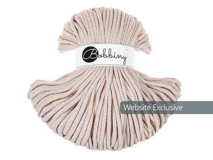 Bobbiny 5mm Braided Cotton Cord (100m/ 108yds) -- NUDE -- Macrame & Crochet