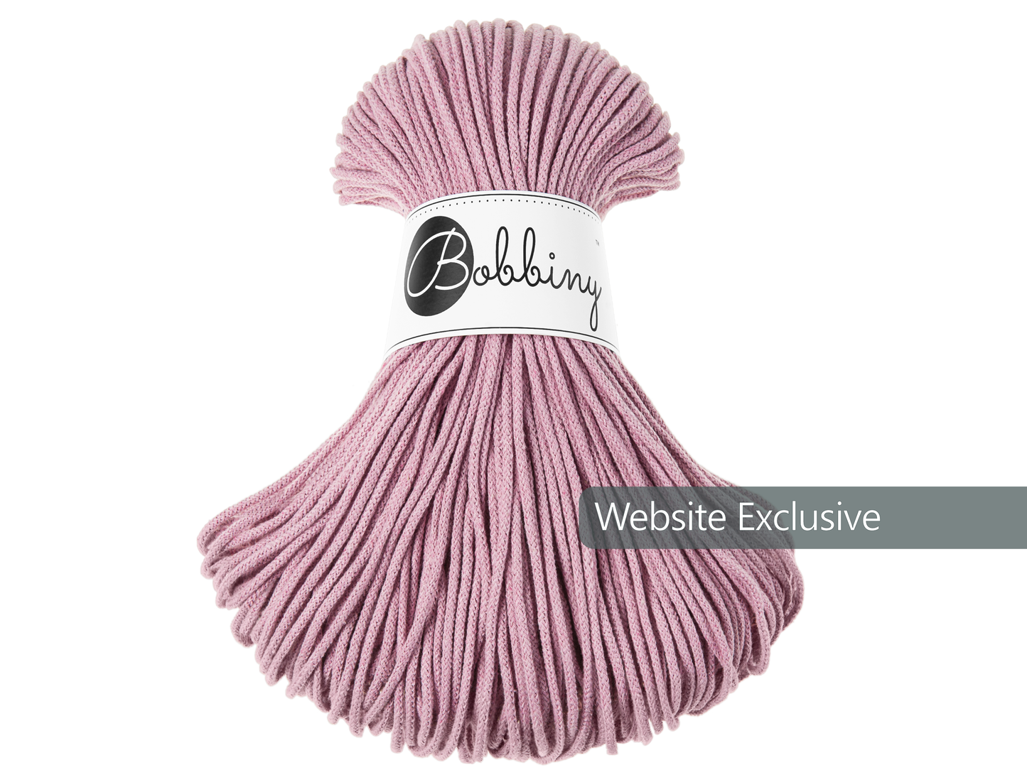 Bobbiny 3mm Braided Cotton Cord (100m/ 108yds) -- DUSTY ROSE -- Macrame & Crochet