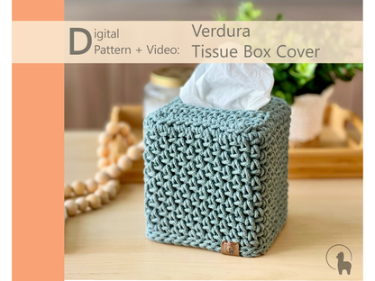 Square Tissue Box Cover Crochet Pattern PDF + Video Tutorial