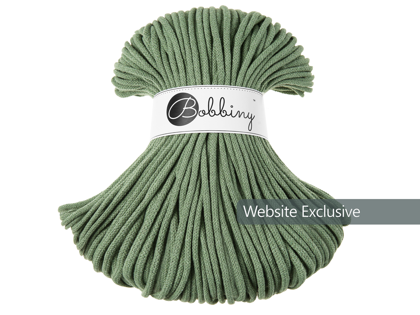 Bobbiny 5mm Braided Cotton Cord (100m/ 108yds) -- EUCALYPTUS GREEN -- Macrame & Crochet (Copy)