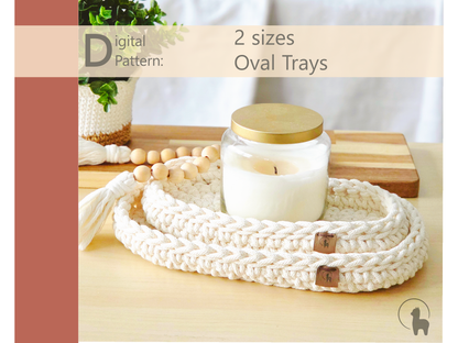 Oval Tray in 2 sizes Crochet Pattern - Instant Download PDF