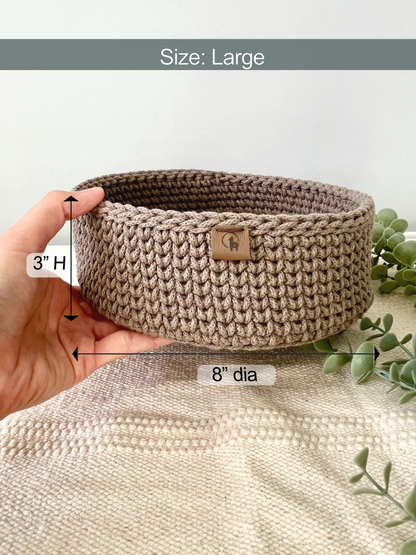 Round Nesting Basket in 3 sizes Crochet Pattern - Instant Download PDF