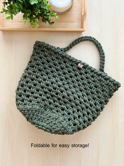 Crochet Cotton Hanging Basket - Heavy-Duty Wall Organizer & Storage Bin