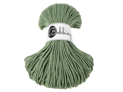 Bobbiny 3mm Braided Cotton Cord (100m/ 108yds) -- EUCALYPTUS GREEN -- Macrame & Crochet