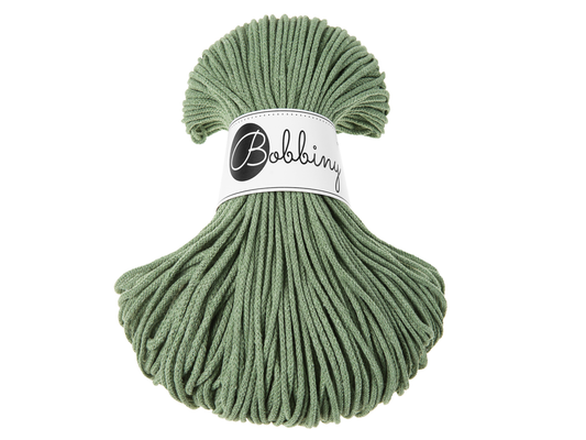 Bobbiny 3mm Braided Cotton Cord (100m/ 108yds) -- EUCALYPTUS GREEN -- Macrame & Crochet