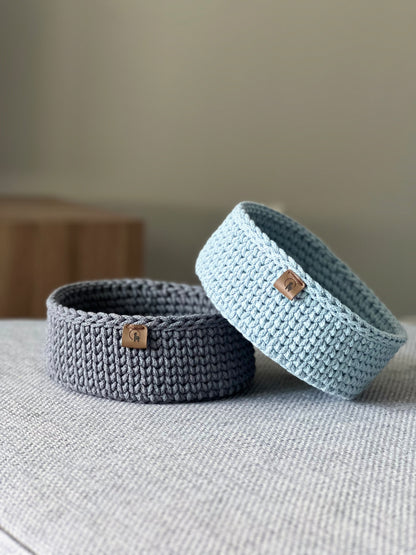 Round Crochet Nesting Basket (3 sizes)