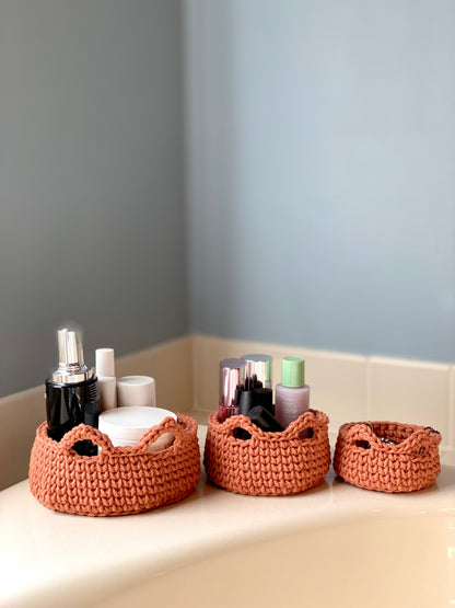 Cat Basket in 3 sizes Crochet Pattern - Instant Download PDF
