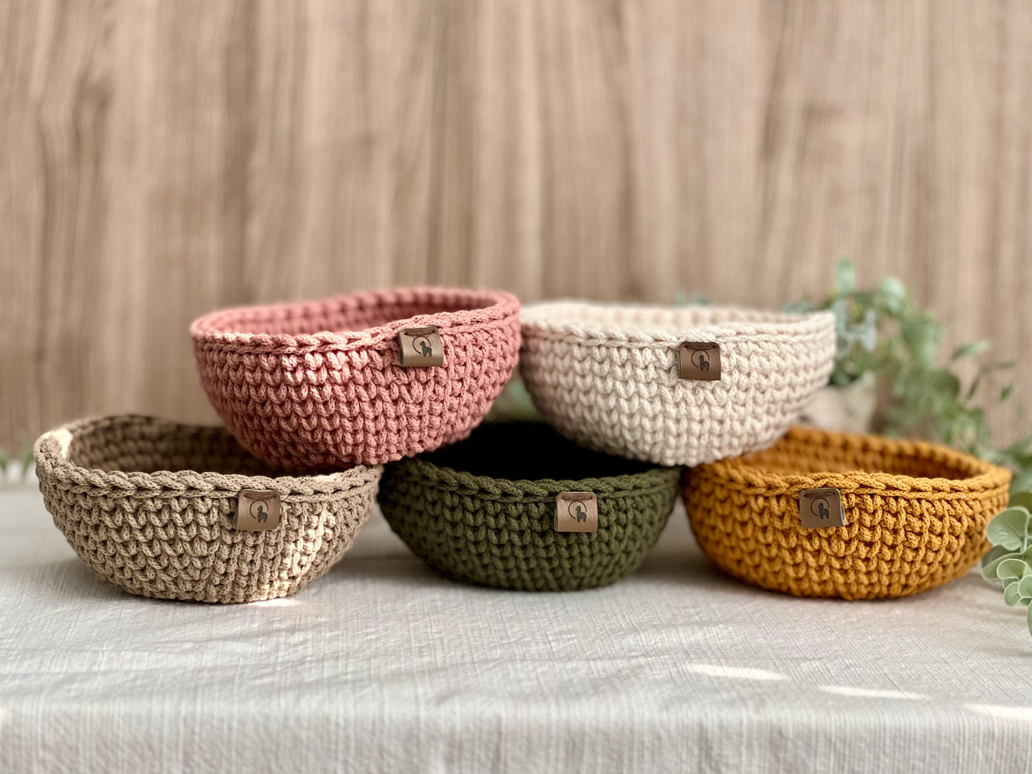 6" Flared Crochet Catchall - Cotton Trinket Bowl & Entryway Key Tray