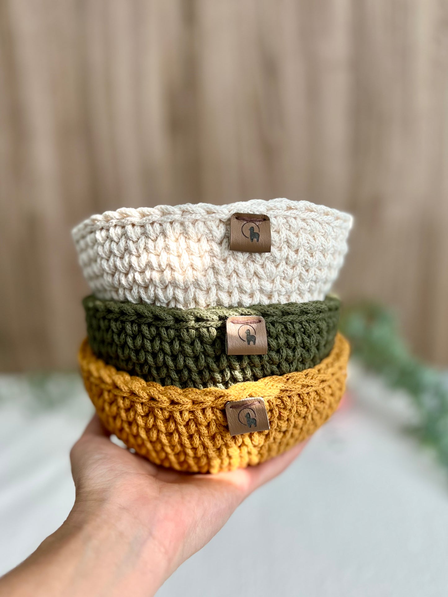 6" Flared Crochet Catchall - Cotton Trinket Bowl & Entryway Key Tray