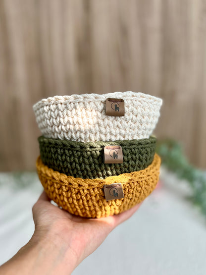 6" Flared Crochet Catchall - Cotton Trinket Bowl & Entryway Key Tray