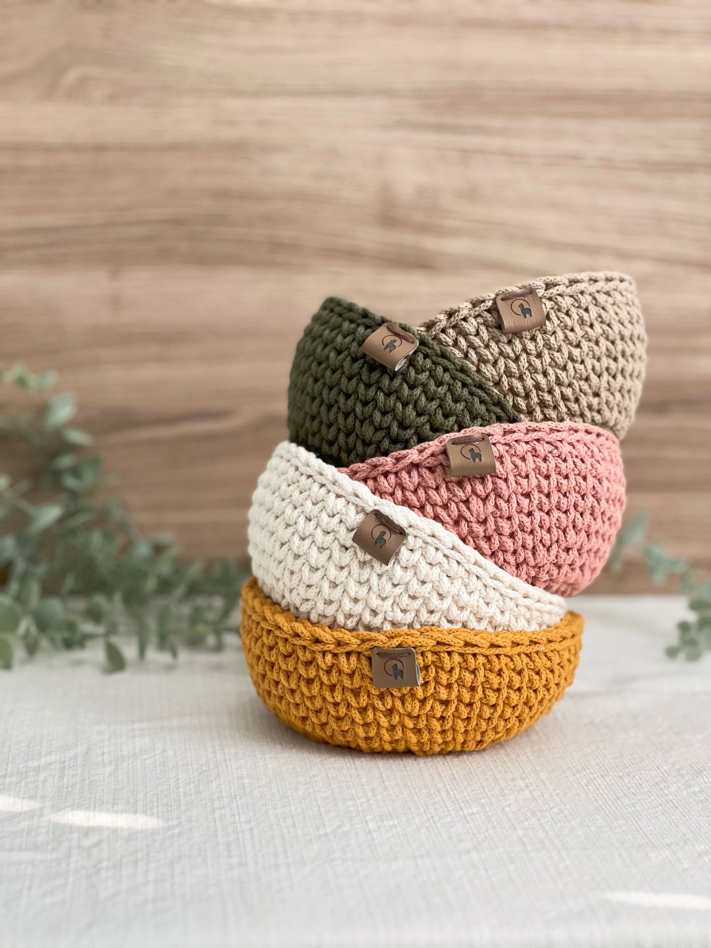 6" Flared Crochet Catchall - Cotton Trinket Bowl & Entryway Key Tray