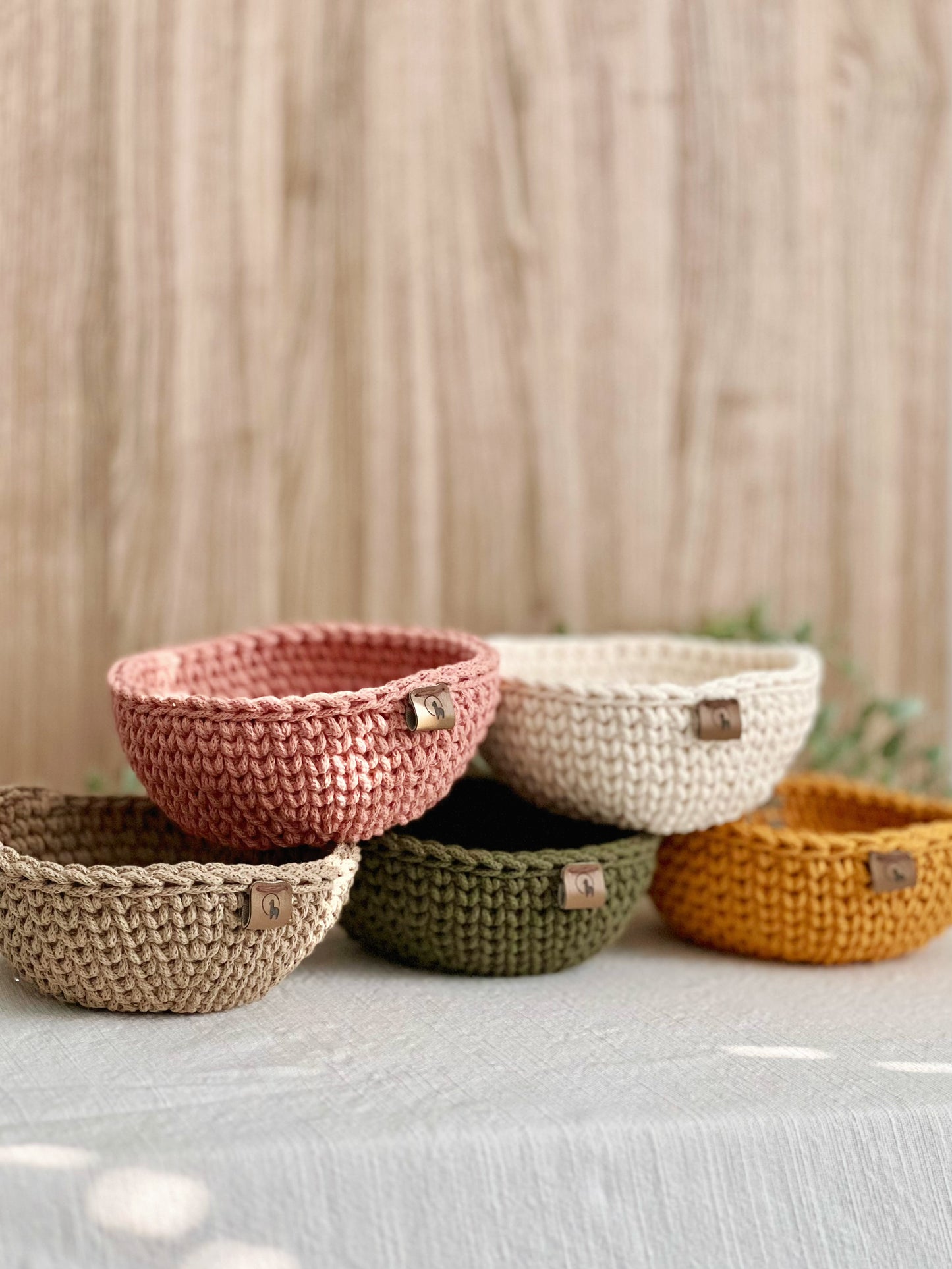 6" Flared Crochet Catchall - Cotton Trinket Bowl & Entryway Key Tray