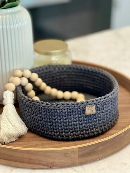 Round Nesting Basket in 3 sizes Crochet Pattern - Instant Download PDF