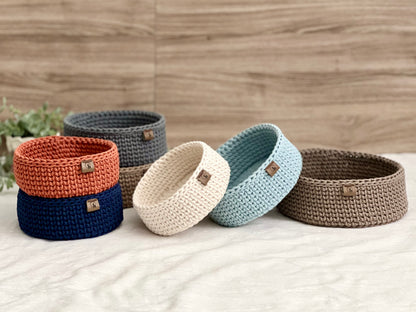 Round Nesting Basket in 3 sizes Crochet Pattern - Instant Download PDF