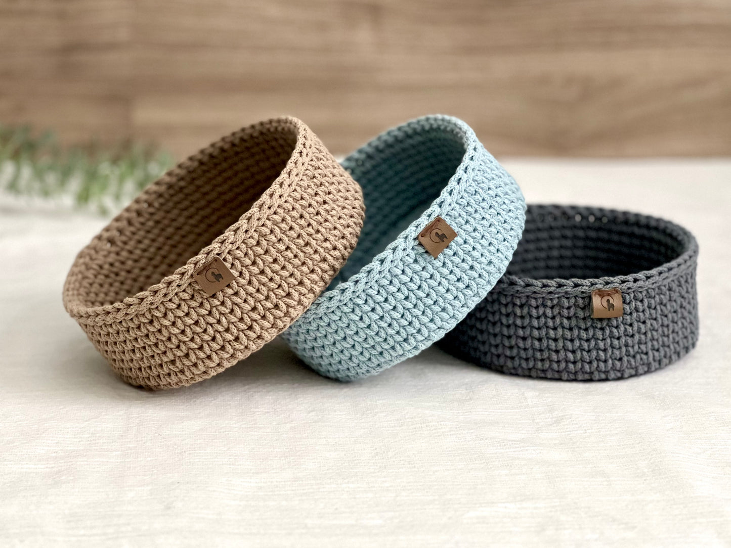 Round Crochet Nesting Basket (3 sizes)
