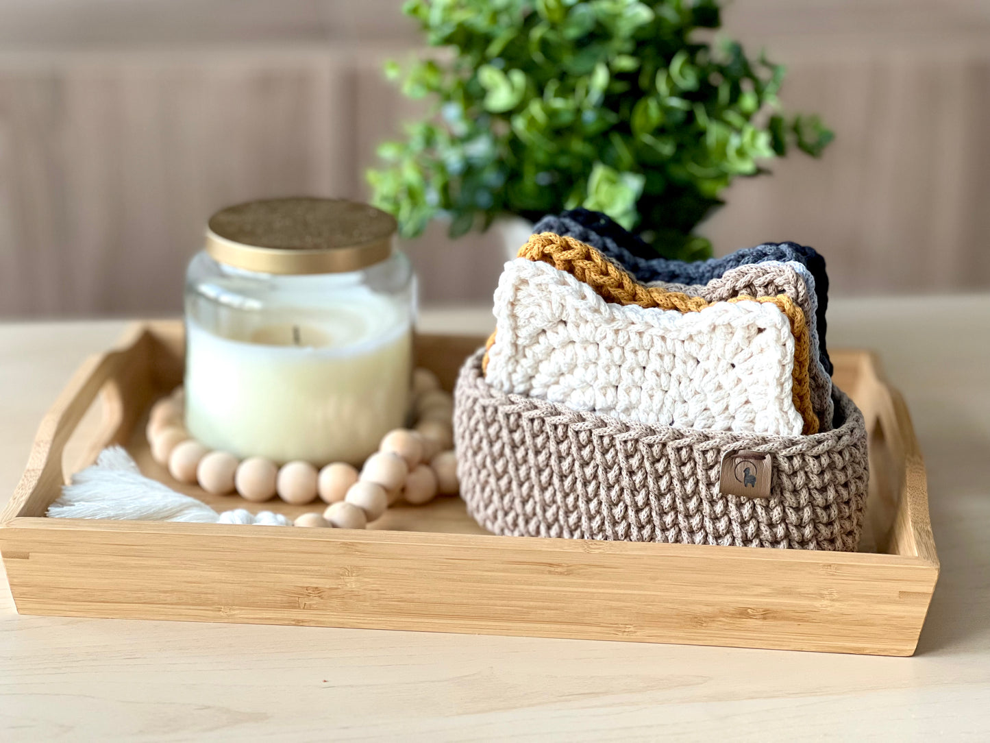 Cat in Basket Coaster Set Crochet Pattern + Video Tutorial - Instant Download PDF