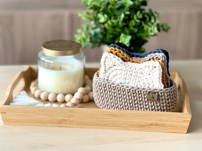 Cat in Basket Coaster Set Crochet Pattern + Video Tutorial - Instant Download PDF