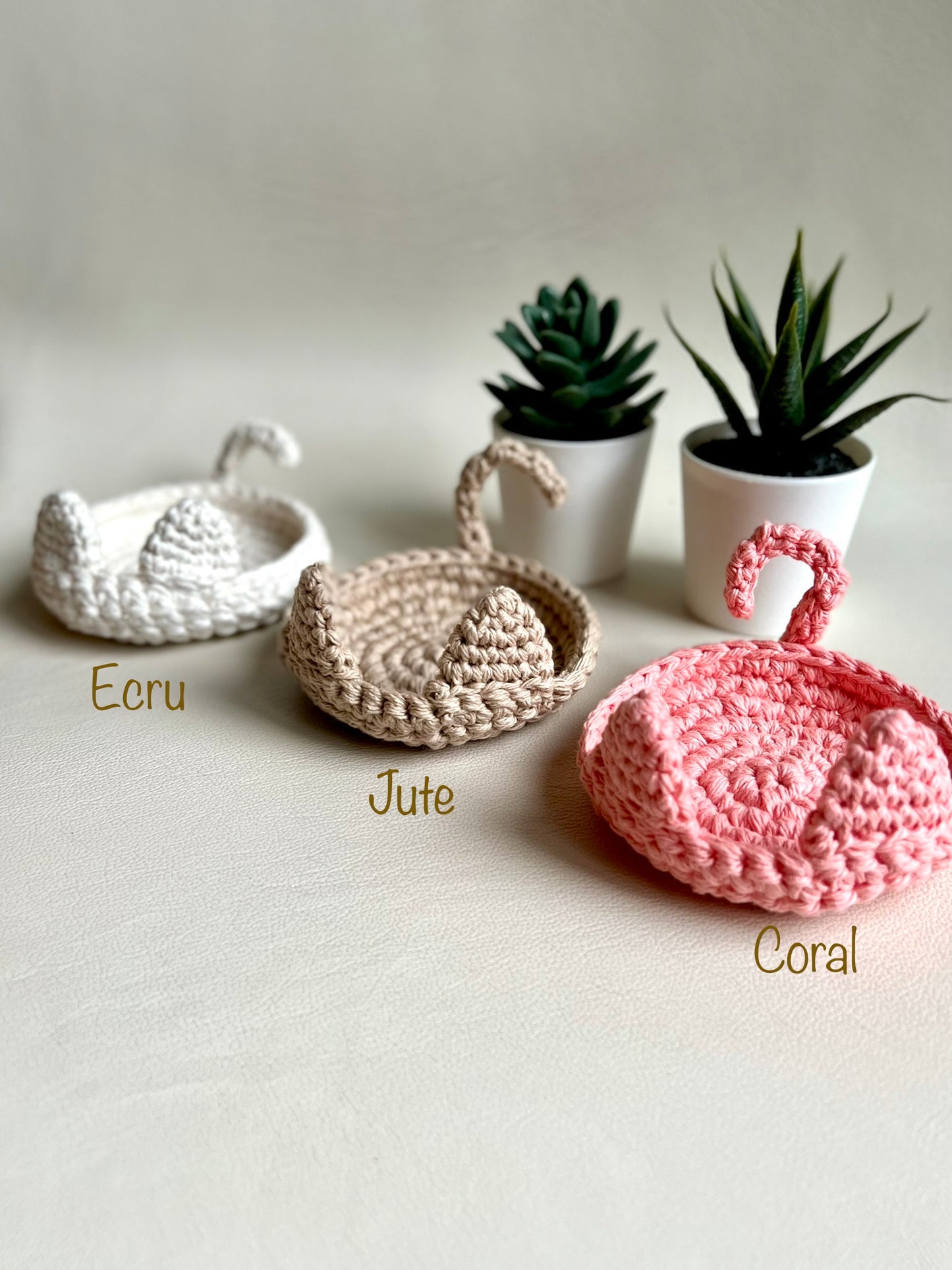 Hand-crocheted Cat Trinket Dish