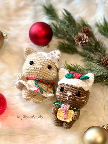 Christmas Cat Plushie Crochet Pattern - Instant Download PDF