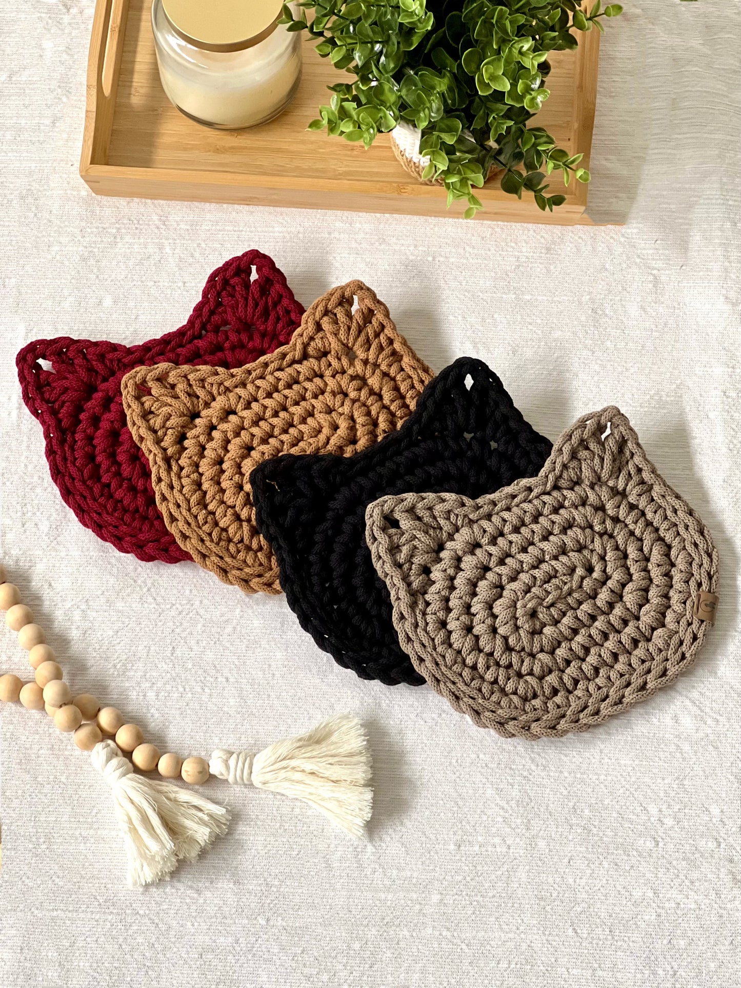 Cat Hot Pad in 2 sizes Crochet Pattern - Instant Download PDF