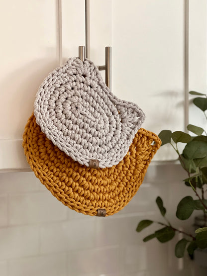 Crochet Cat Hot Pad - Thick Cotton Trivet & Heat Resistant Pot Holder (2 sizes Options)