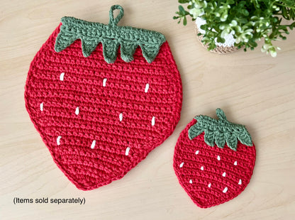 Strawberry Pot Holder Crochet Pattern - Instant Download PDF
