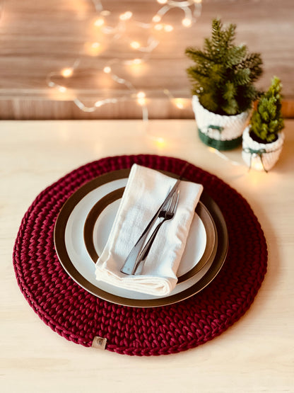 Round Placemat in 3 designs Crochet Pattern PDF + Video Tutorial