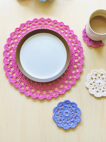 Blossom Placemat Crochet Pattern - Instant Download PDF