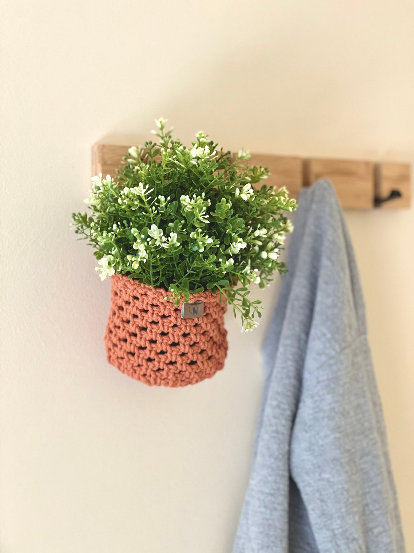 Hand-Crocheted Round Hanging Basket - Multipurpose Wall Organizer (Small / Large)