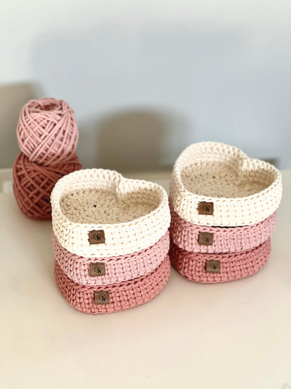 Heart Basket Crochet Pattern PDF + Video Tutorial