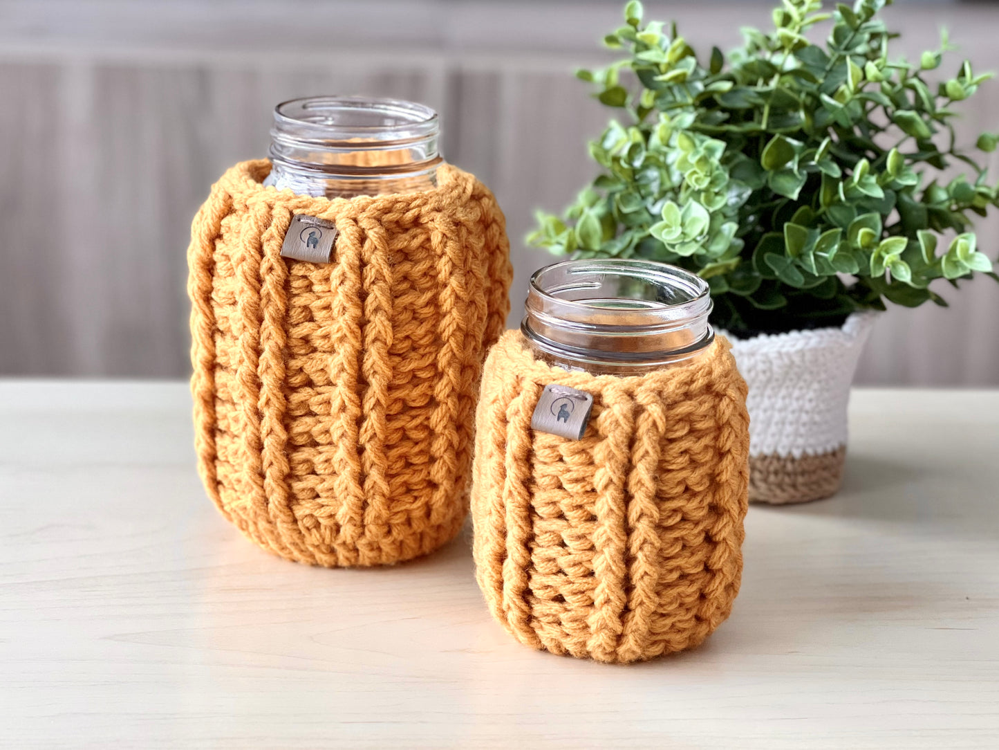 Hand-crocheted Mason Jar Cozy (Pint/ Quart)