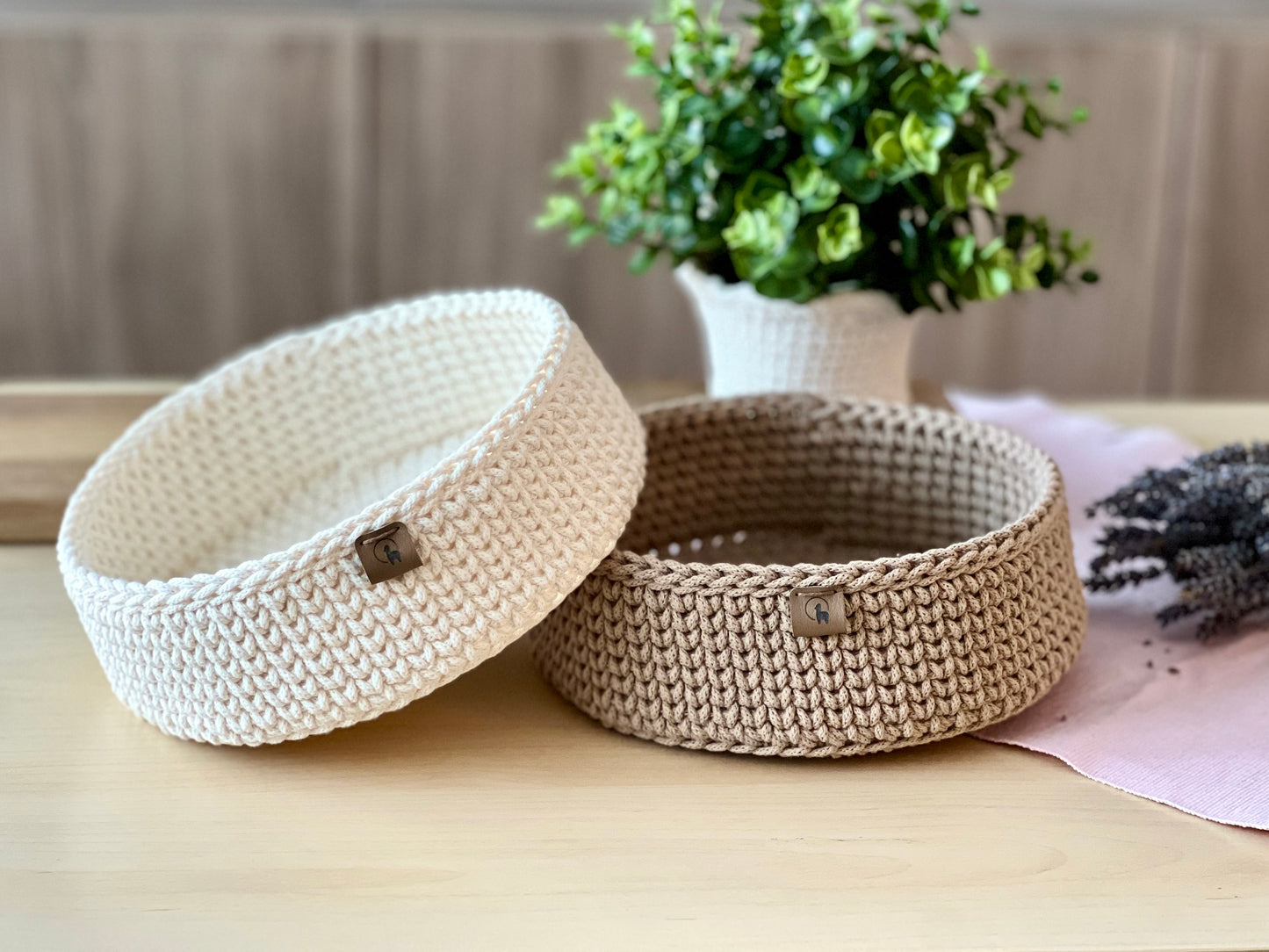 Round Crochet Nesting Basket (3 sizes)
