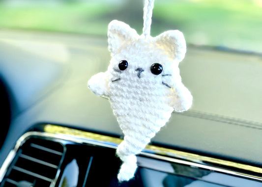 Ghost Cat Car Charm