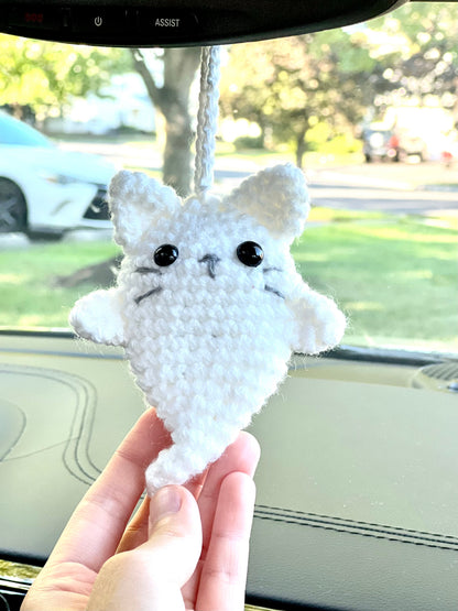 Ghost Cat Car Charm