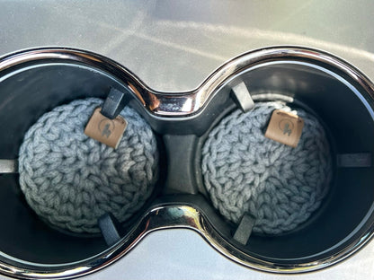 Crocheted Car Coasters with Removal Tab (Set of 2)