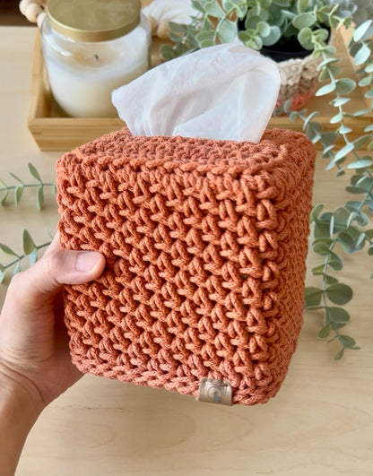 Square Tissue Box Cover Crochet Pattern PDF + Video Tutorial
