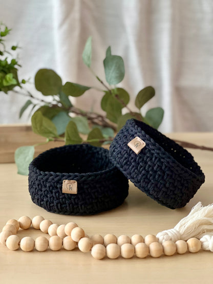 Minimalist Round Basket (5") - Hand-crocheted