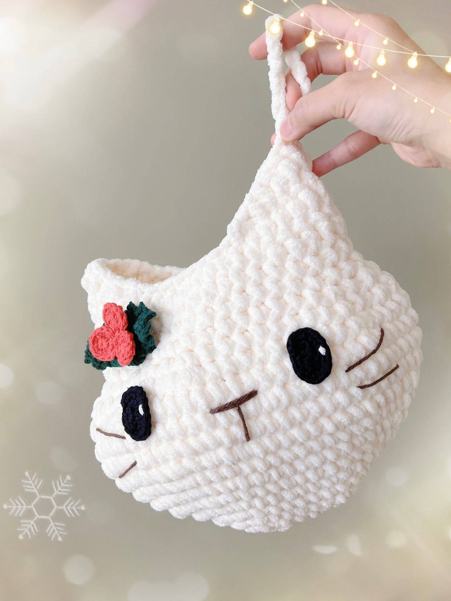 Christmas Cat Stocking Crochet Pattern - Instant Download PDF