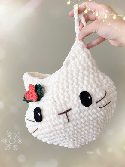 Christmas Cat Stocking Crochet Pattern - Instant Download PDF