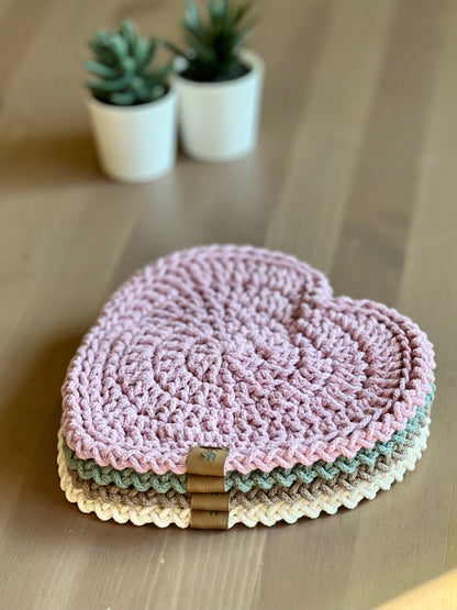 Heart Trivet Crochet Pattern - Instant Download PDF