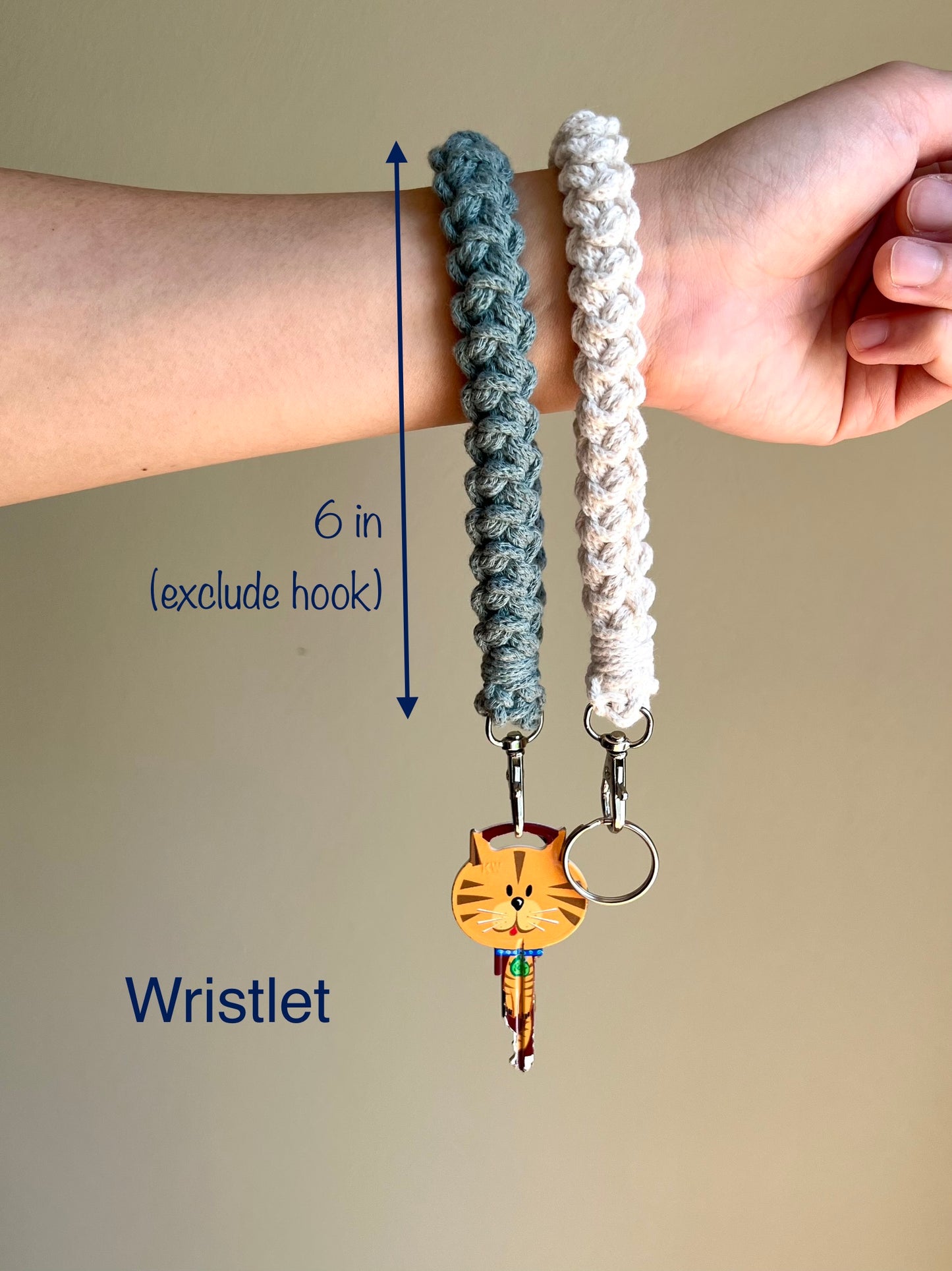 Handmade Crochet Key Fob Wristlet- 2 Length Options