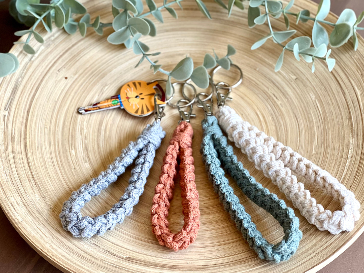 Handmade Crochet Key Fob Wristlet- 2 Length Options