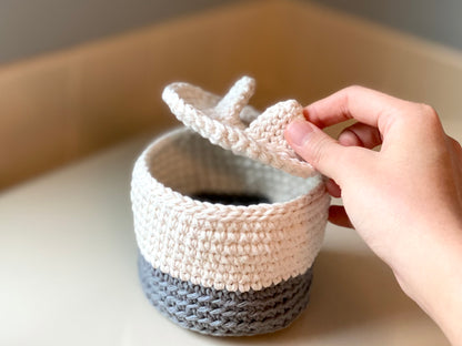 Cat Organizer Basket Set Crochet Pattern - Instant Download PDF