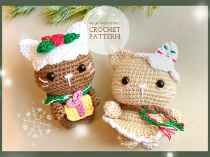 Christmas Cat Plushie Crochet Pattern - Instant Download PDF