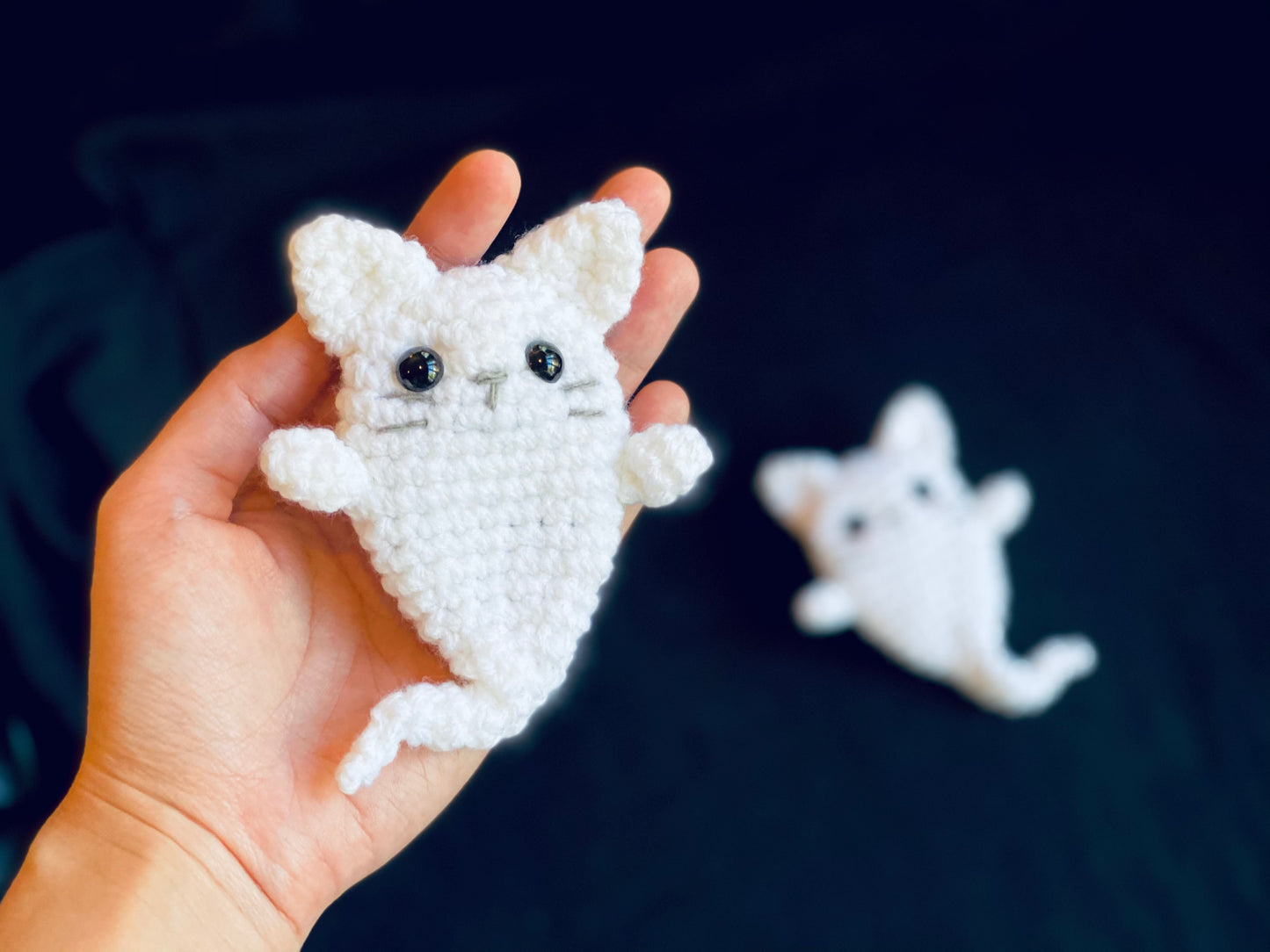 Ghost Cat Pocket Doll Crochet Pattern - Instant Download PDF