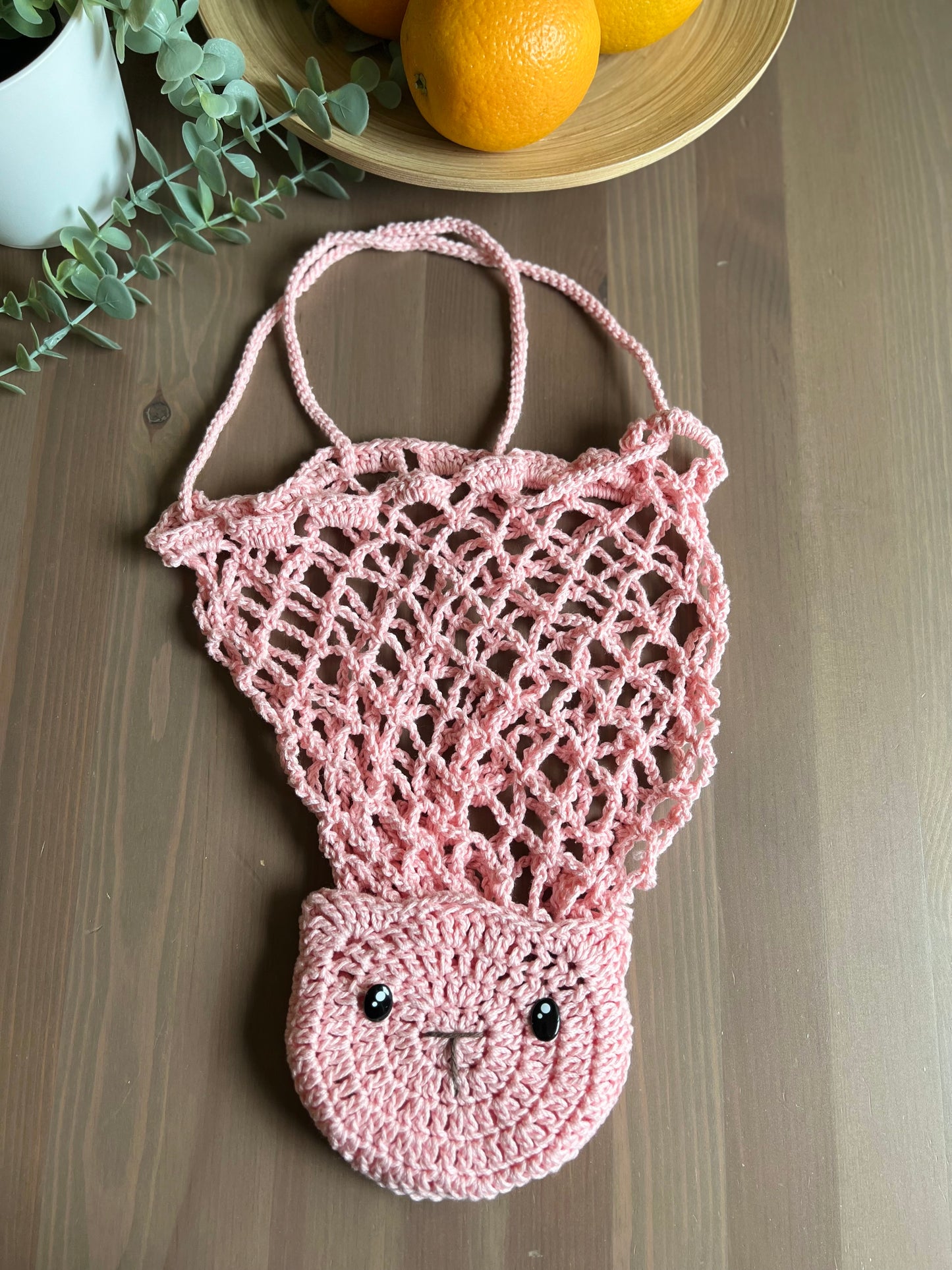 Cat Foldable Market Bag Crochet Pattern - Instant Download PDF